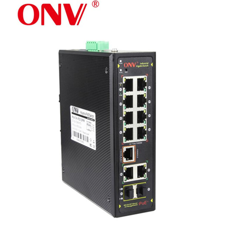 Управляемый 12 портовый Промышленный Коммутатор Ethernet POE