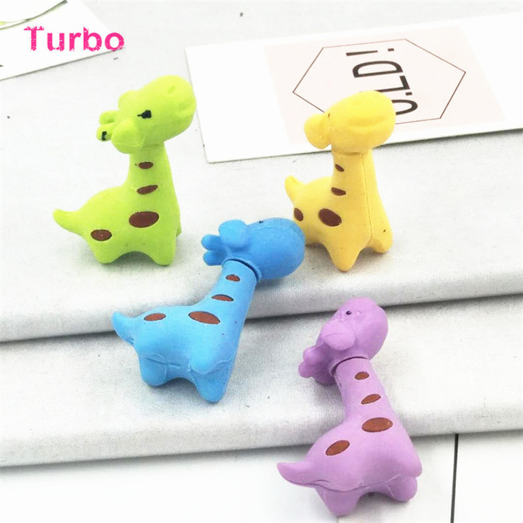 Cheap Price Sale Back to school Gifts products stationery wholesale Creative giraffe shaped pencil rubber eraser for children