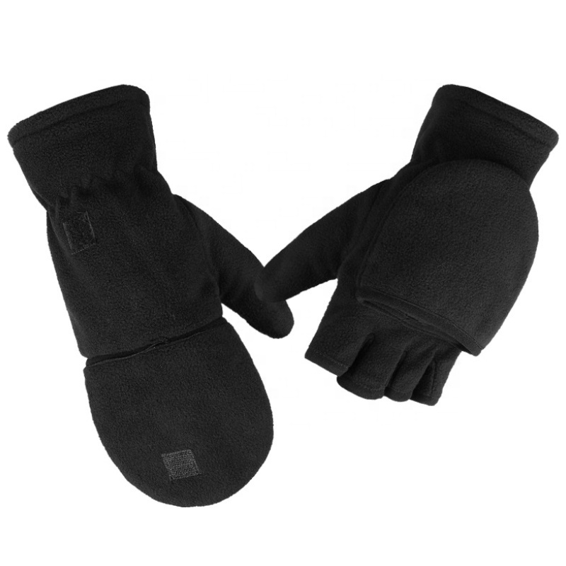 High Quality Men And Women Gloves Popular Style Fingerless Convertible Thermal Mittens Fleece Winter Gloves