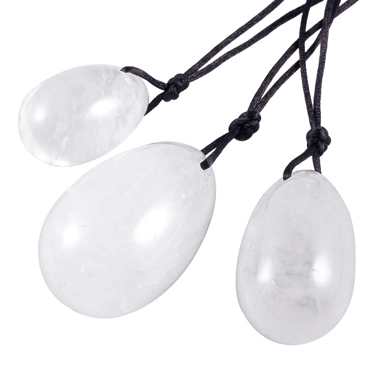 Hot Sale Natural Organic Gua Sha White Jadeite Yoni Egg Clear Quartz Crystal Quartz Yoni Egg