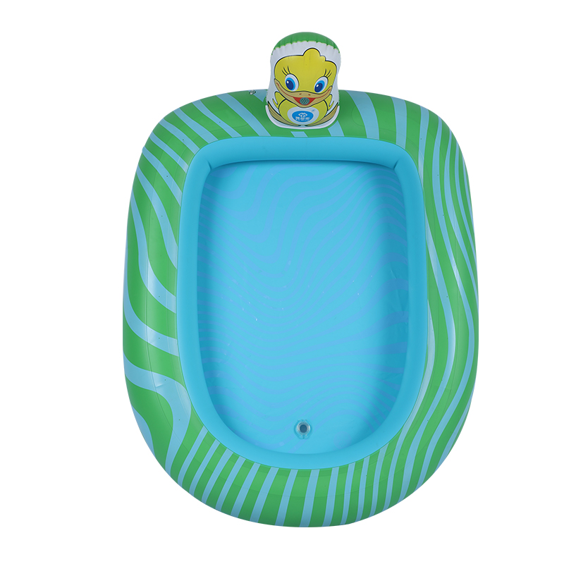 Amazon hot sale summer kids toy water play equipment duck inflatable spray water pool bed