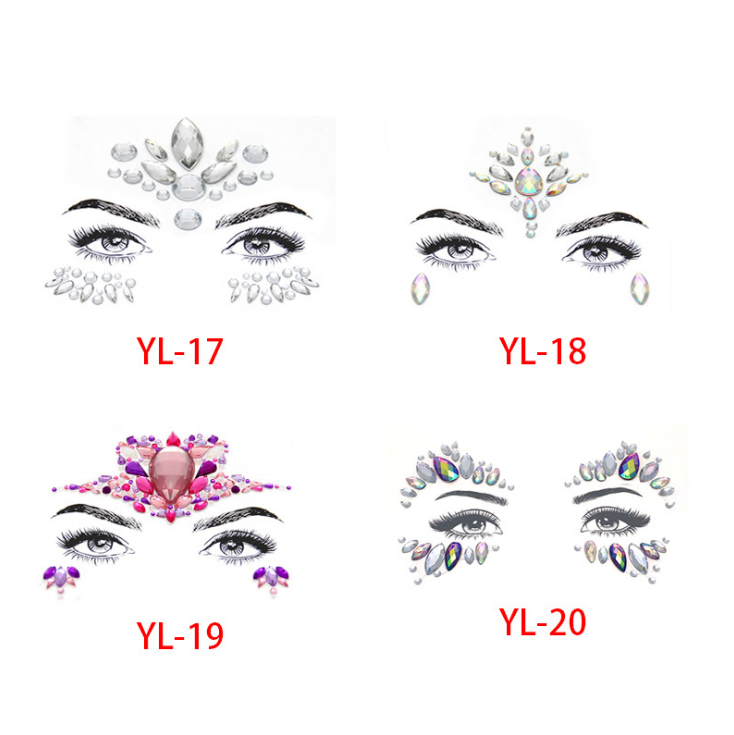 Eco-friendly Diamond Face Sticker Rhinestone Stickers Body Temporary Gems Tattoo Sticker