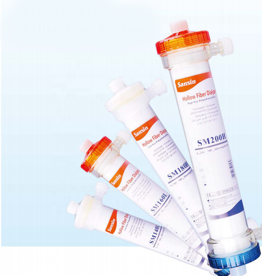 Hemodialysis Blood Dialyzers Medical Membrane Filter Low / High Flux hollow fiber Dialyzer Exeltra Renal Dialysis Dialyzer