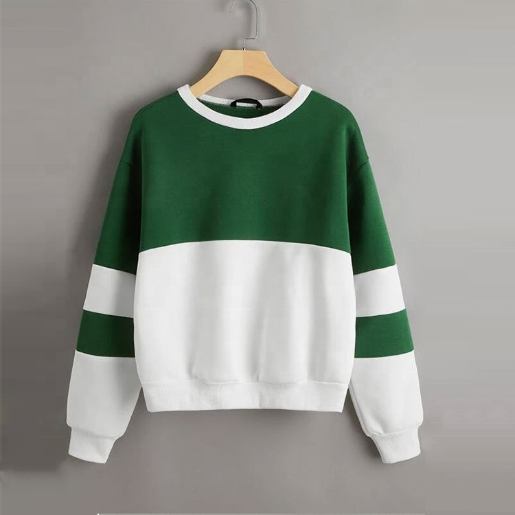 OEM Color Block Loose-Fitting Ribbed Crewneck Sweatshirts Men's Hoodies