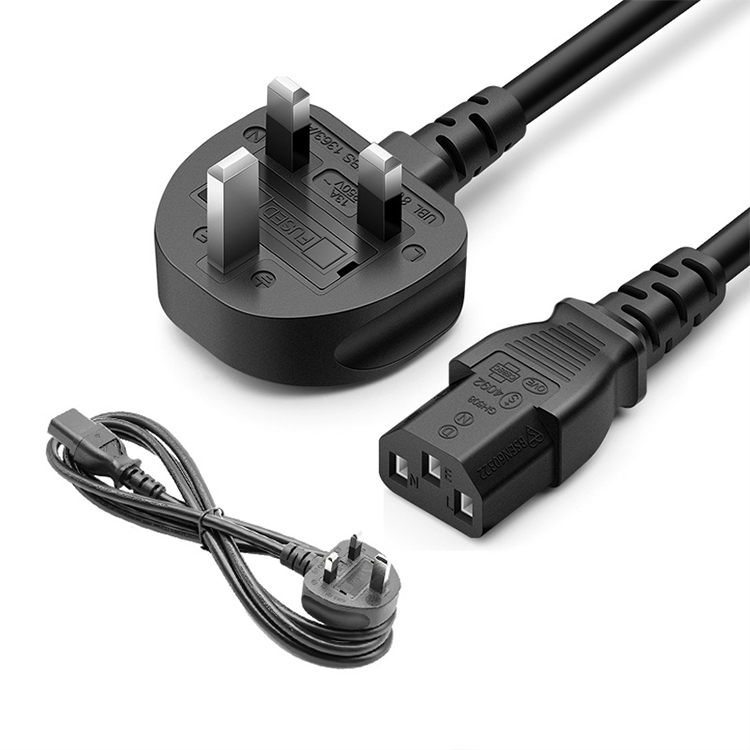 UK H05VV-F 100% Медь IEC C13 90 градусов 230V переменного тока для компьютера Британский разъём электропитания 250V Удлинительный шнур питания кабель 220v
