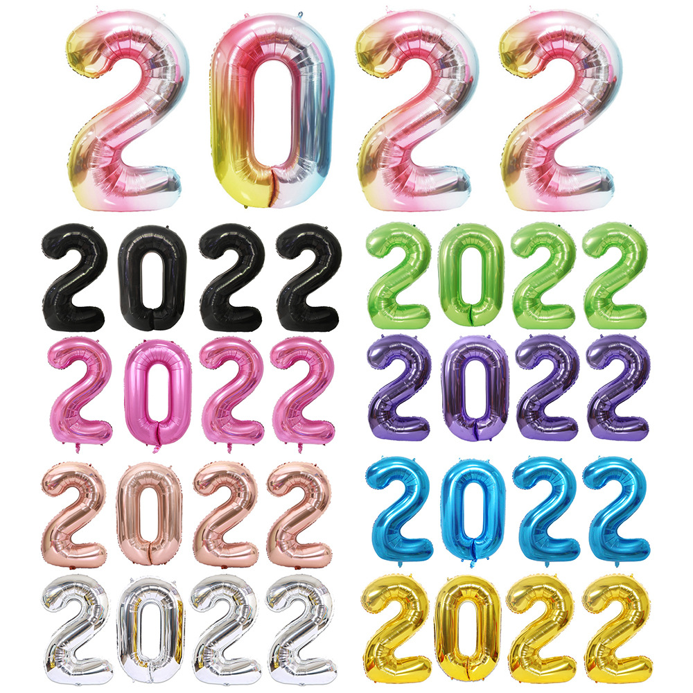 2022 новогодний фольгированный воздушный шар, подарочный набор для вечеринки на новый год