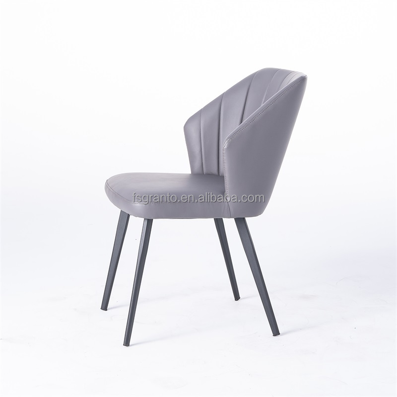 New arrive indoor gray living room furniture easy clean dining chair PU seat chair