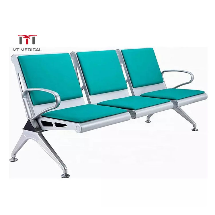 MT Medical Leather Steel 2 3 4 5 Seater Medical Office Cheap Salon Metal Airport Hospital Reception waiting chair
