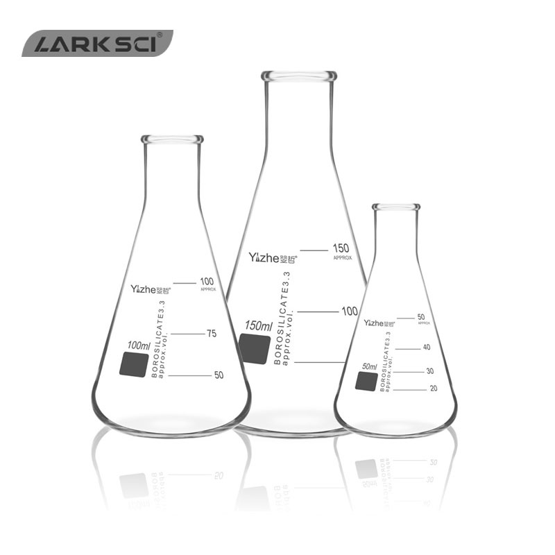 Larksci Lab Custom Logo Glass Erlenmeyer Flask For Sales