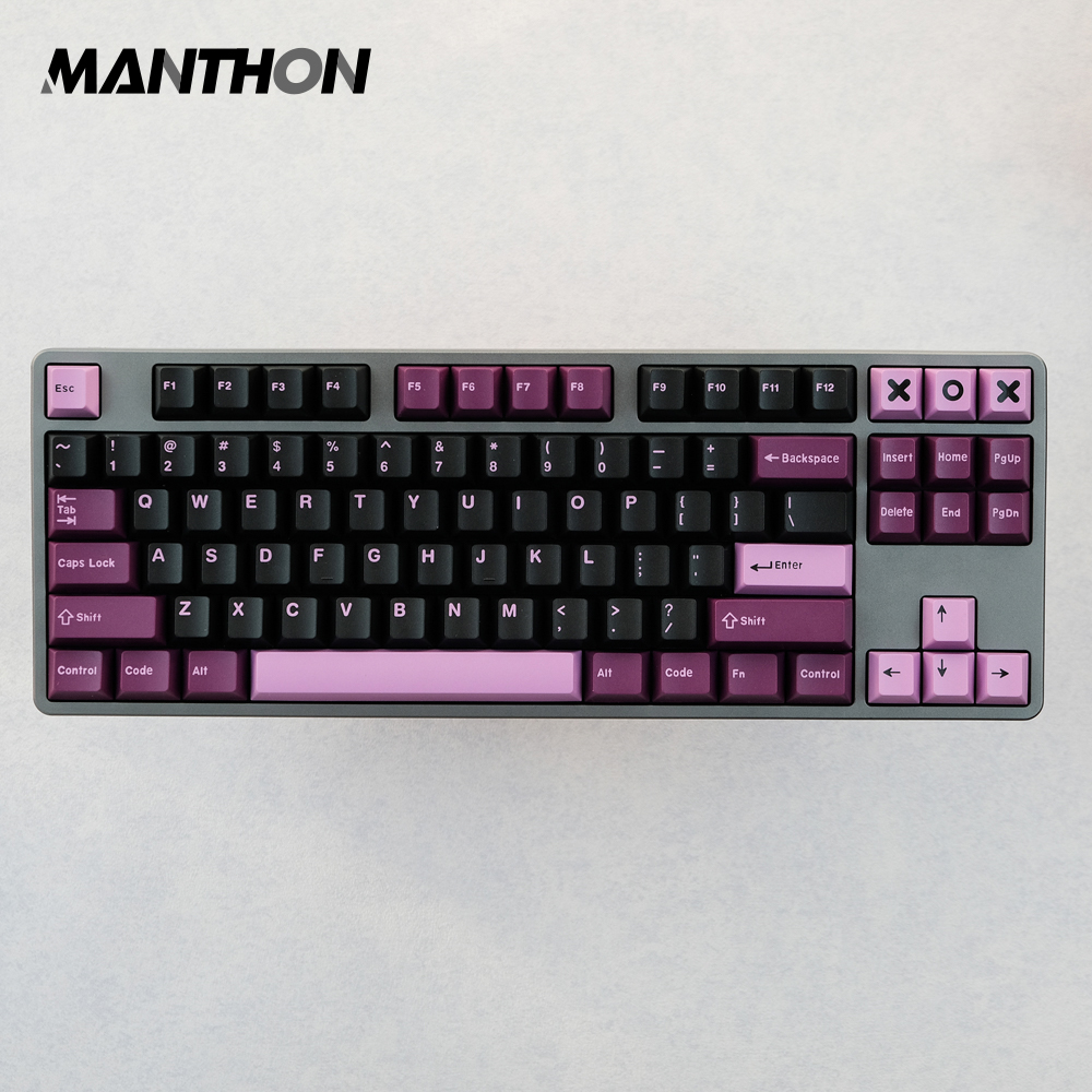 Колпачки для клавиш Cherry Profile PBT, колпачки для клавиш Cherry MX Gateron Kailh Box, 171 клавиши Doubleshot, Черный лотос
