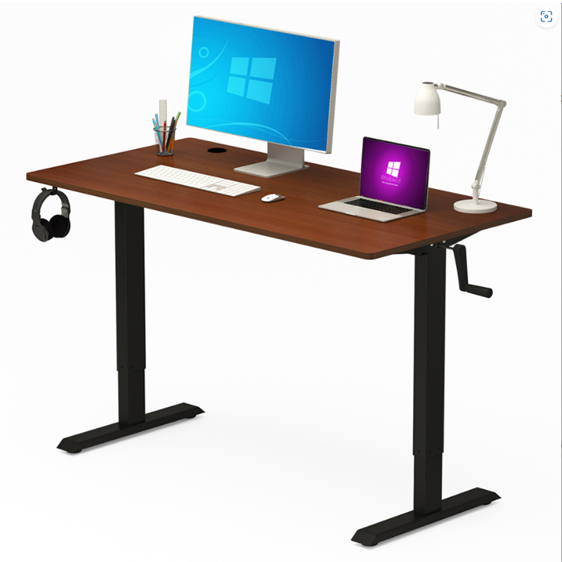 Modern Metal Standing Desk Frame Manual Height Adjustable Trapezoid Student Desk with Extendable Feature for Office Use