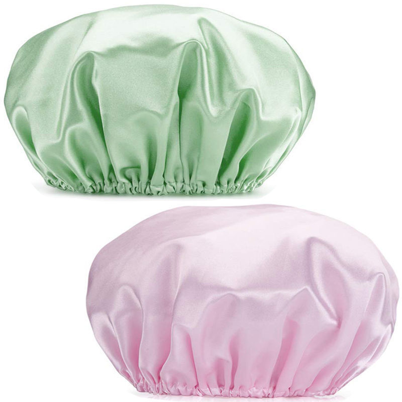 Double Waterproof Layers Bathing Shower Hat Hair Protection Shower Caps Reusable Shower Caps for Women