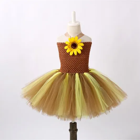 Популярная юбка-пачка для вечеринки на День Благодарения, 2021, с подсолнухами и цветами, женское платье ручной вязки с повязкой на голову