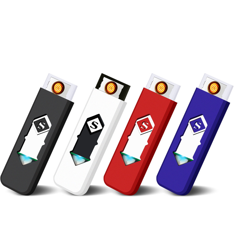 Новинка электрическая зажигалка USB аксессуары для курения многоцветные зажигалки ультратонкая перезаряжаемая портативная ветрозащитная Мужская Подарочная зажигалка