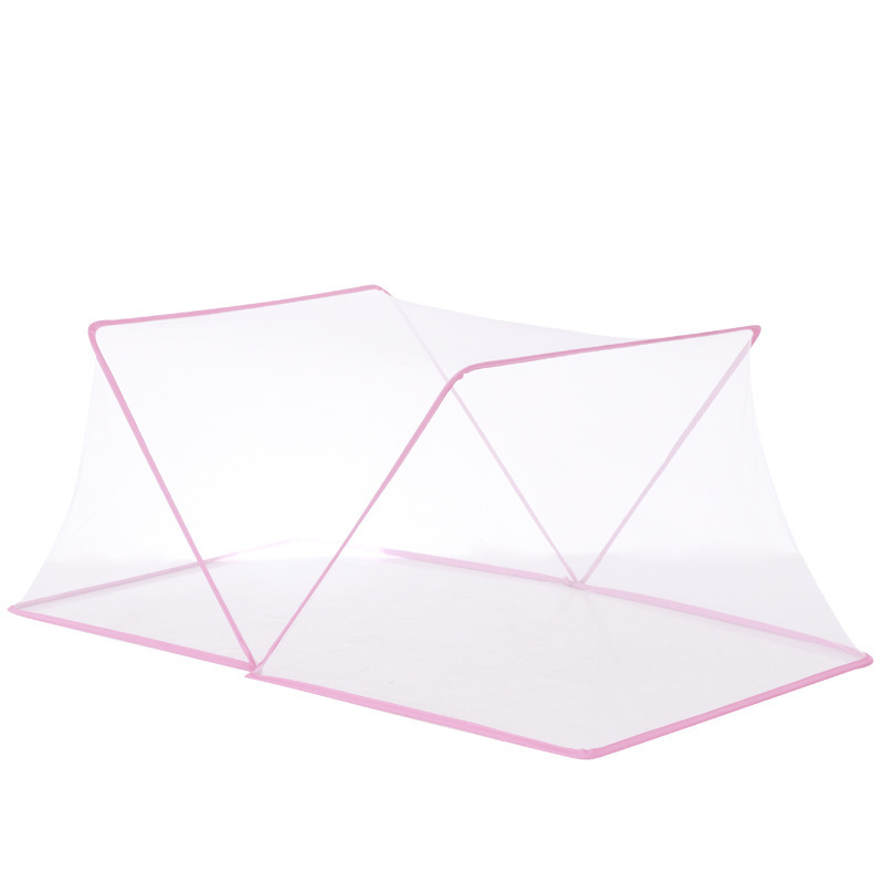 Hot Sale Baby Foldable Blue Polka Dot Bed Mosquito Net With Sleeping Pad Pillow Baby Bedding