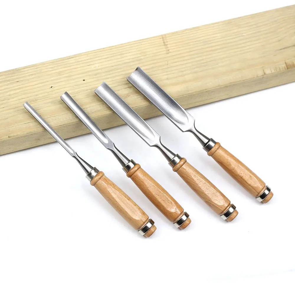 4pcs Professional wood working carving tools chisel set with wooden handle