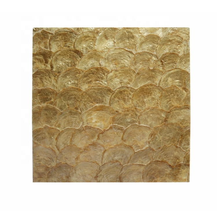 Gloden Select 30*30cm/Piece Mosaic Capiz Shell Gold Wallpaper Sheet Wall Tiles for Kitchen Floor