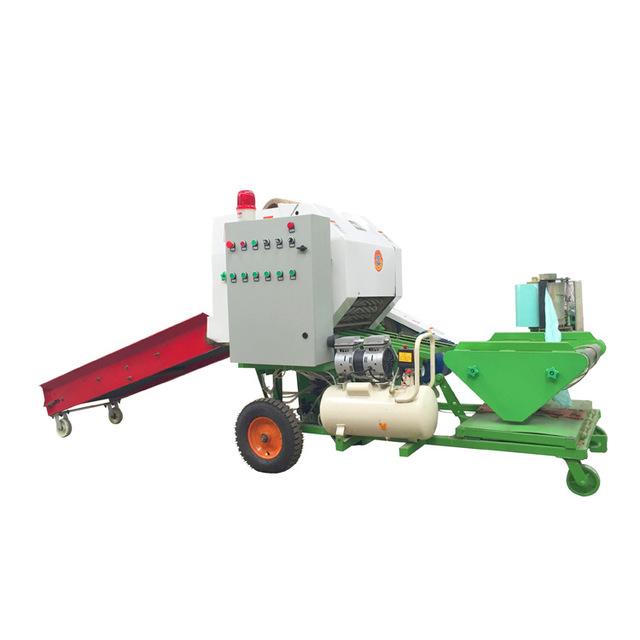 Plastic film wrapped corn silage baler straw and grass storage machine