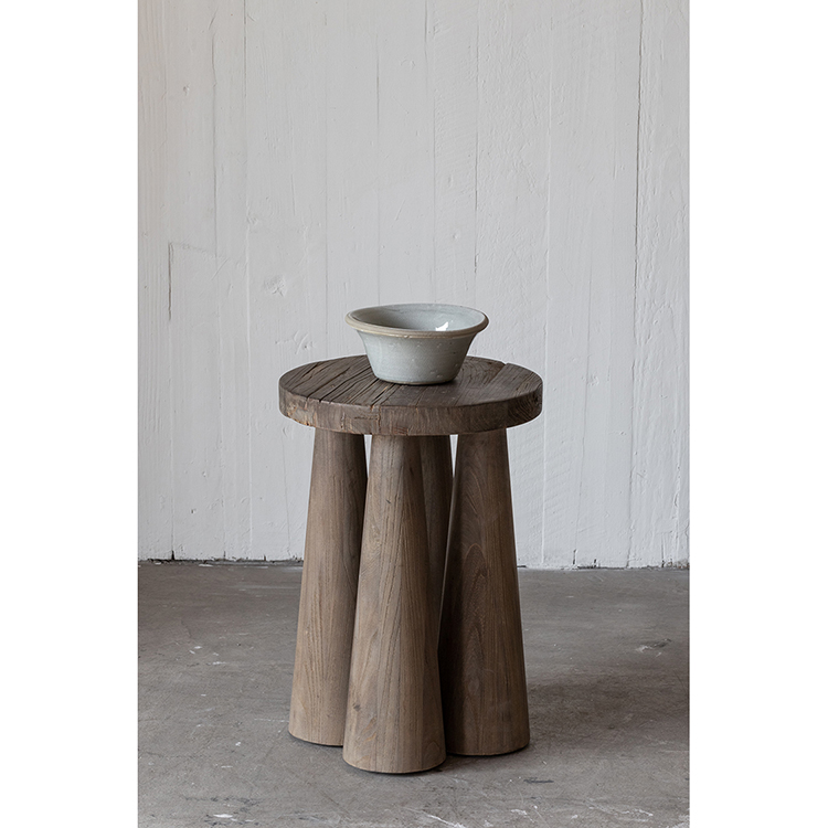 French Provincial Rustic Style Home Furniture Living Room Antique Reclaimed Wood Recycled Elm Stool