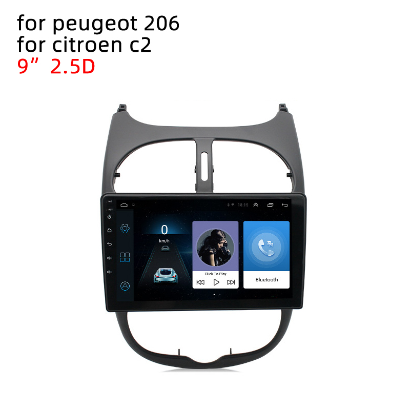 Мультимедийный dvd-плеер 2 din, mp3, gps-система для citroen c2, сенсорный экран, видео, приборная панель, стерео, автомобильное радио, android, peugeot 206