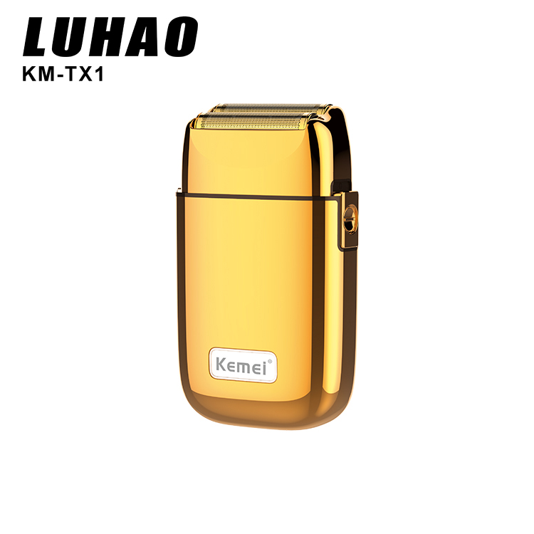 KEMEI LUHAO KM-TX1 перезаряжаемые двойные лезвия высококлассная металлическая USB-зарядка в подарочной коробке бритва