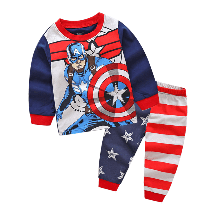 Cotton Full Sleeve Cotton Boys Sleepwear Kids cartoon Pyjamas Children Baby Girls Pajamassuit for sale