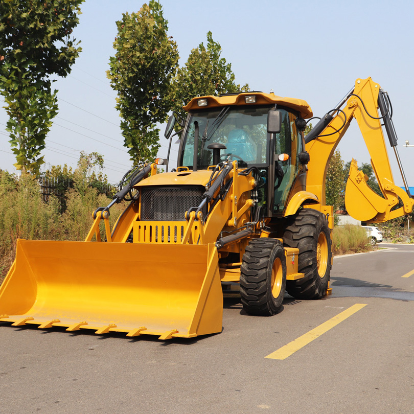 Free Shipping Earth-Moving Machinery Twobale Backhoe Loader 4X4 Mini Small Wheel 4wd Backhoe Loader with good price
