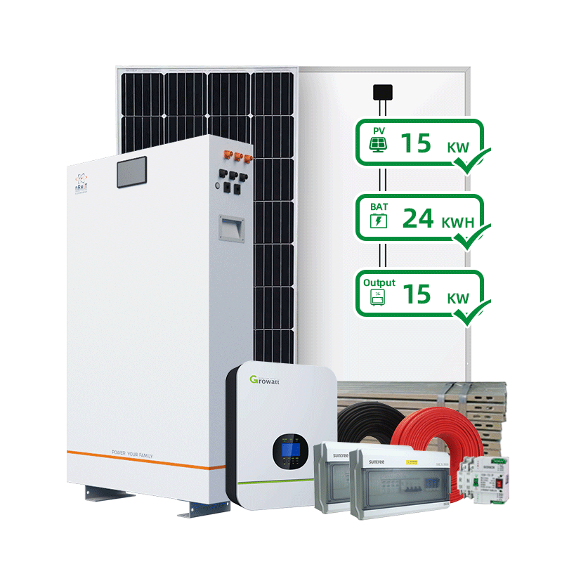 Полный 24kwh жилой гибрид солнечной системы Декодер каналов кабельного телевидения/Коммерческое использование сетки гератора солнечной энергии и энергии системы хранения для дома