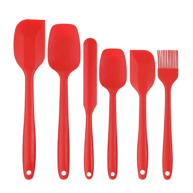 Best seller 6 piece silicone spatula set silicone kitchen cooking utensil set cake baking tools