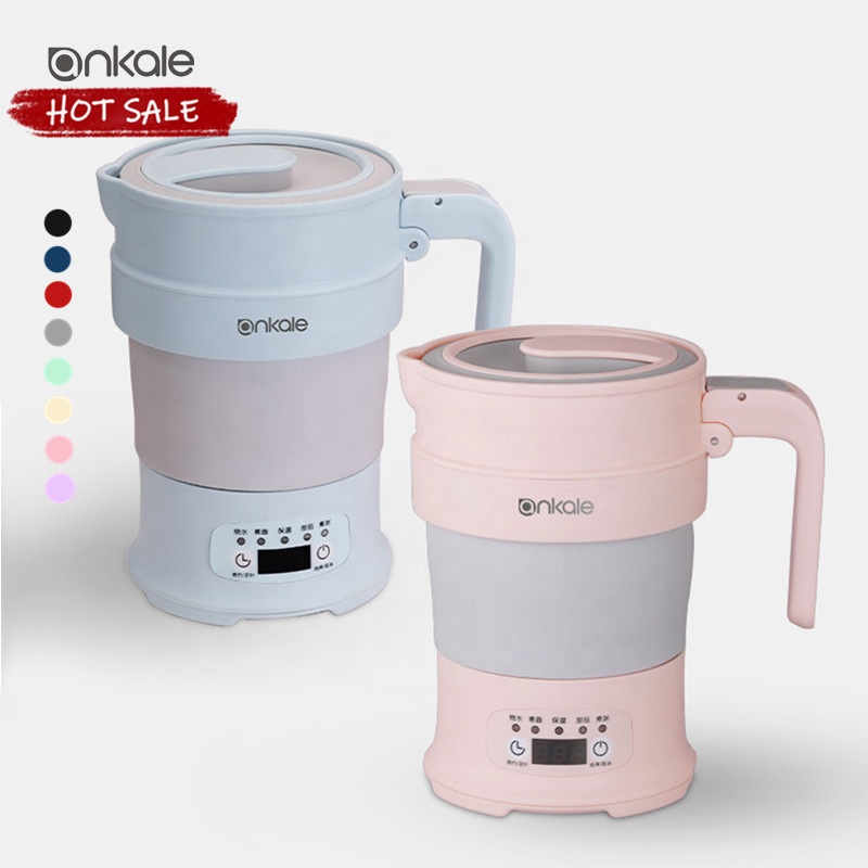 2024 Hot Sale Collapsible kettle 0.7L Mini multifunctional Collapsible Kettle Silicone folding electric kettle