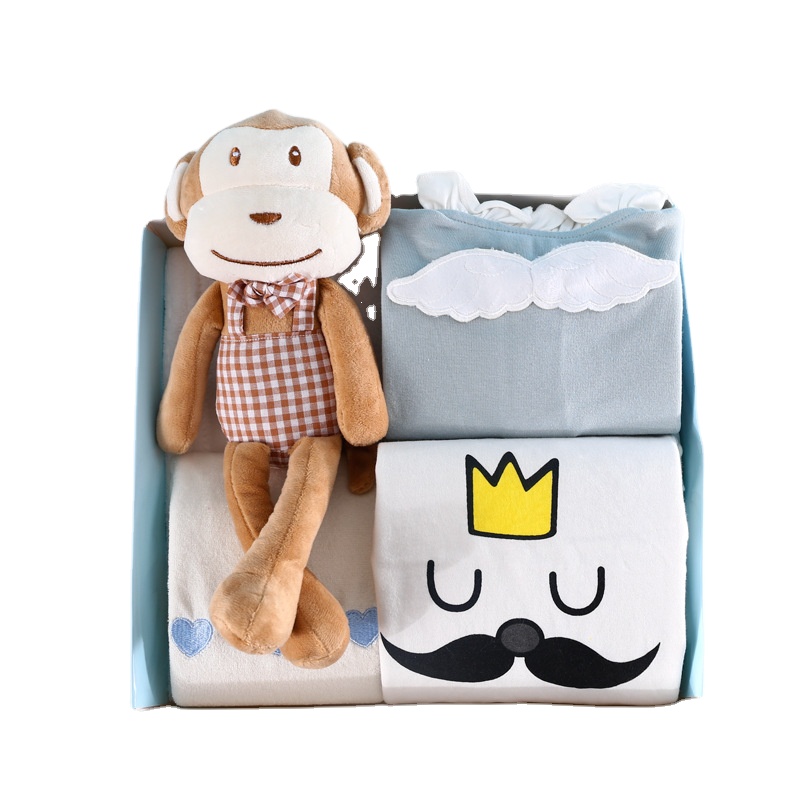 В наличии, Детская Подарочная коробка Laytte для новорожденных, 5 шт. с игрушкой-обезьяной