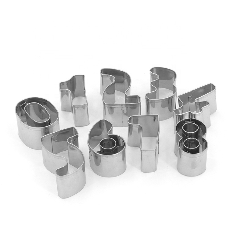 China Manufacturer Diy Kitchen Stainless Steel Arabic Number Biscuit Tools Cookie Cutter Mould Set