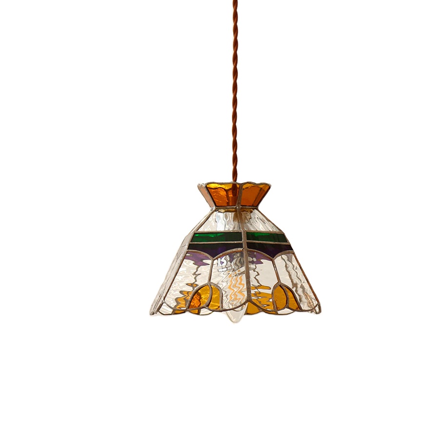 Korean style ins colored glass small chandelier Japanese style retro Nordic minimalist bay window corridor bar lamp