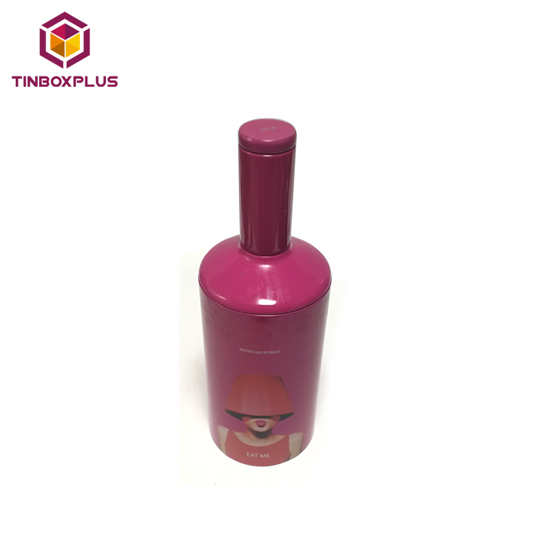 New design fancy wine bottle special shaped packaging metal tin for red wine and vodka