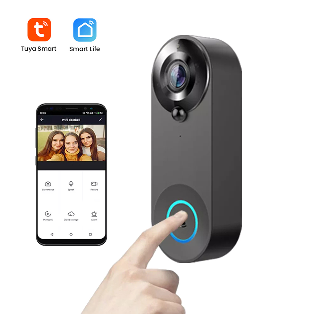 Дверной смарт-звонок Tuya, Wi-Fi, 1080P, FHD, ИК, ночное видение