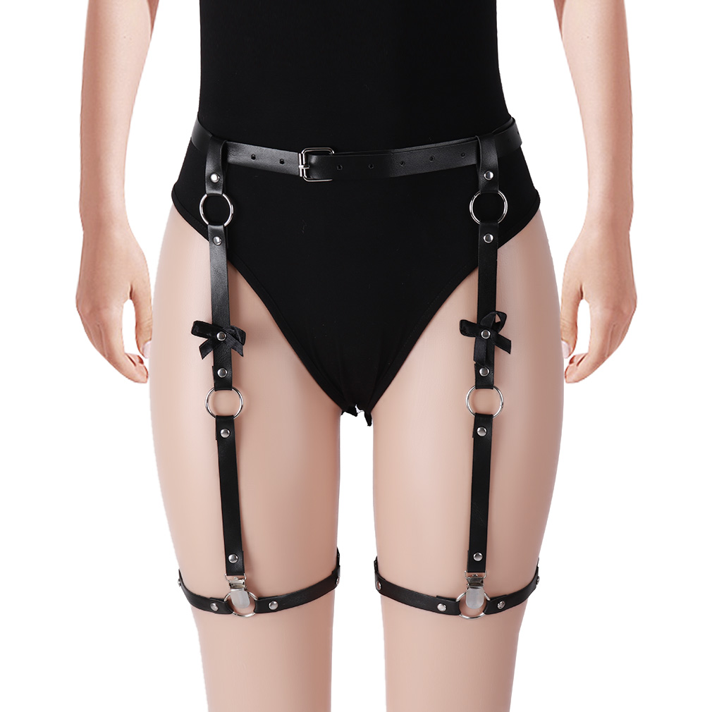 Sexy Woman Cute Bow Garter Belt Leg Ring Teddy Garter For Cospaly Night Club Sexy Party Hot Girl Garter Strap