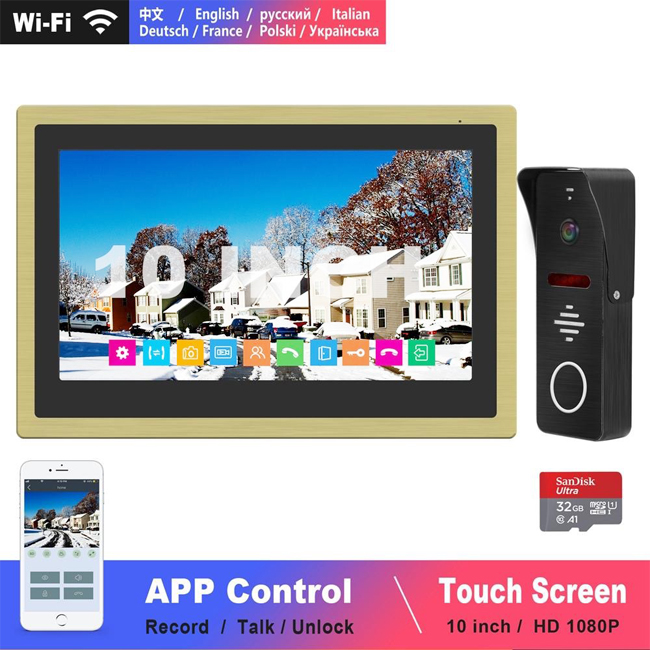 Популярные AHD 1080P IP видео домофон системы дверные звонки с wi fi камера для вилла