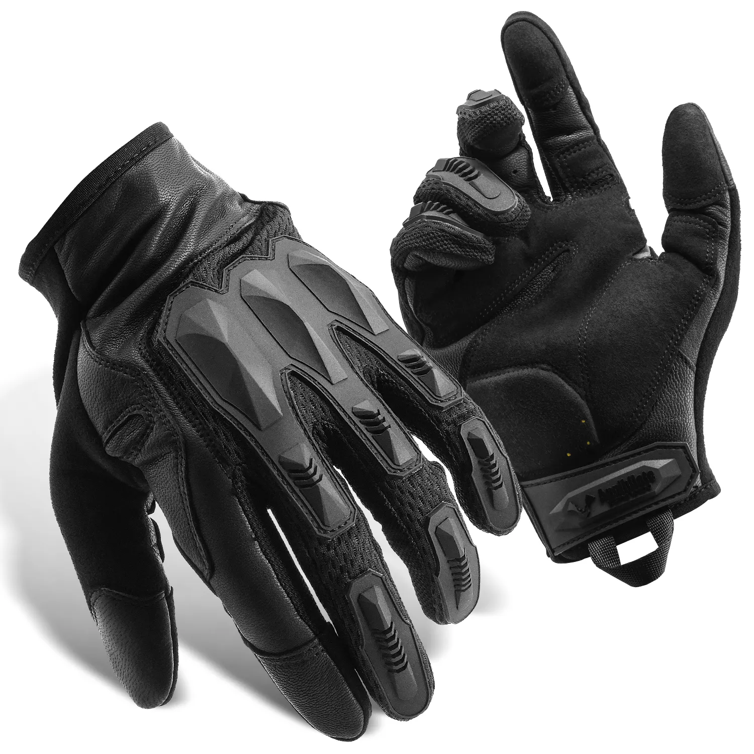 Перчатки мужские тактические, регулируемые в стиле милитари, с твердыми костяшками, латунные, черные