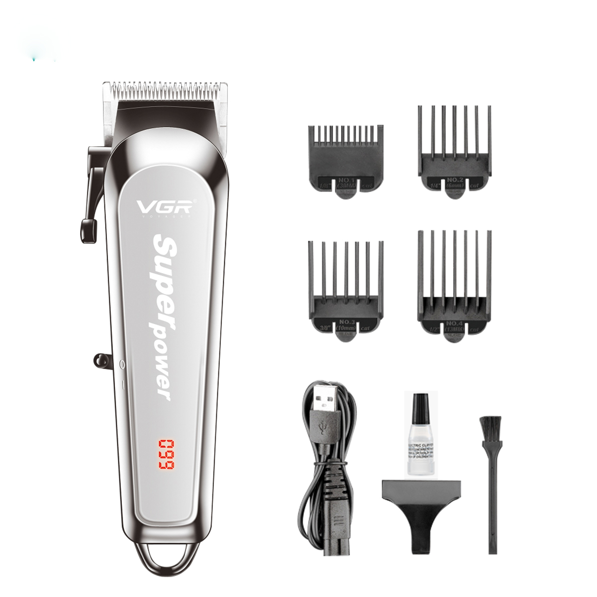 V060 Adjustable Blade Length VGR USB Machinery For Engraving Cordless Razor Super power hair shaver limited barber comb