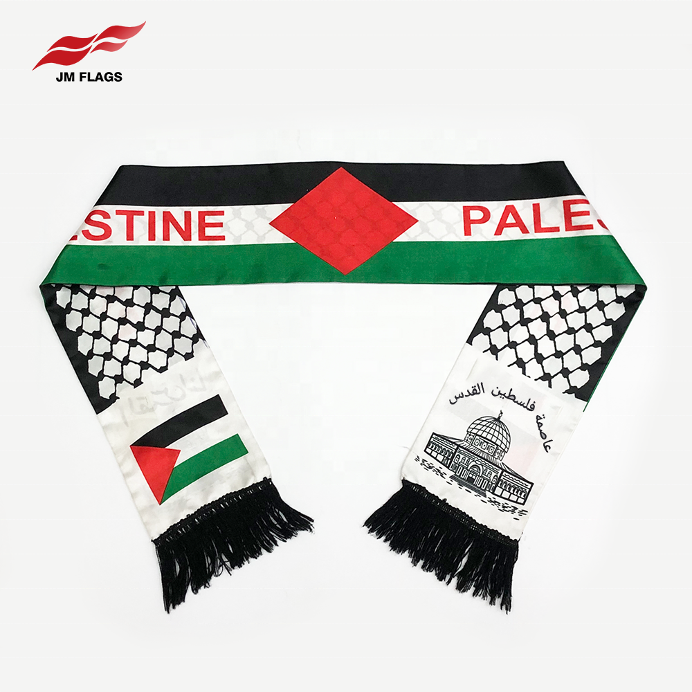 Wholesale Palestine Scarf Palestine Flag Scarf Events Decoration Satin Polyester Palestine Scarf