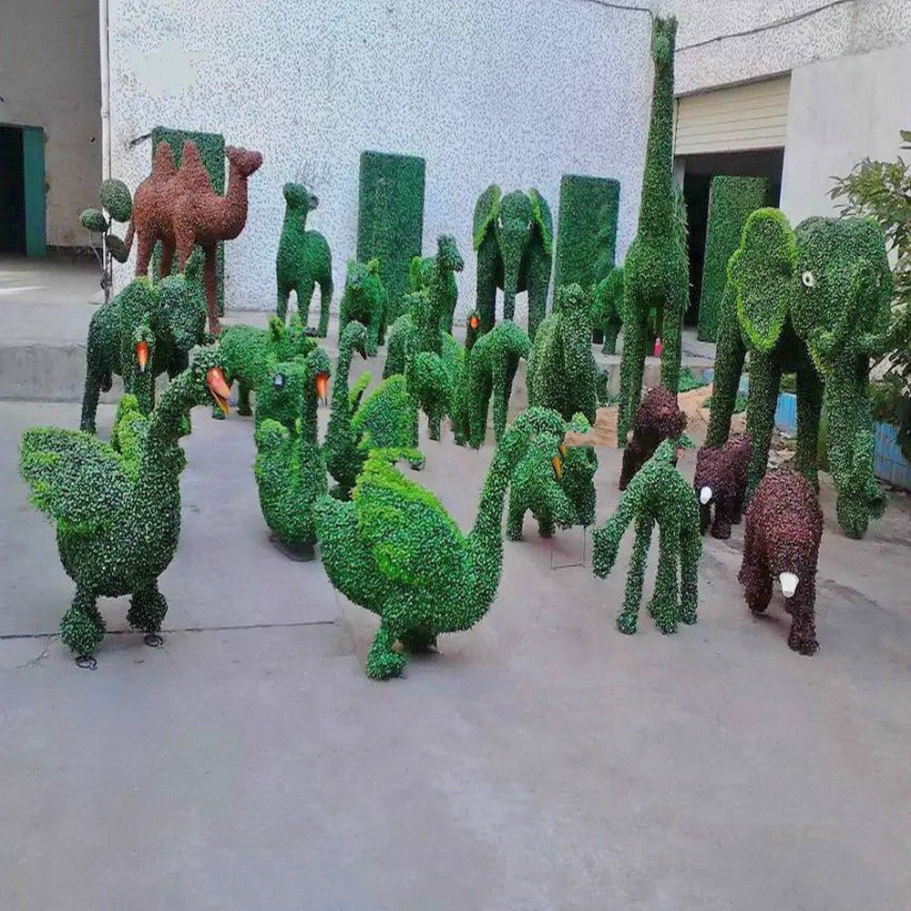 Topiary, металлическая рама, искусственная Миланская трава, животное для украшения сада