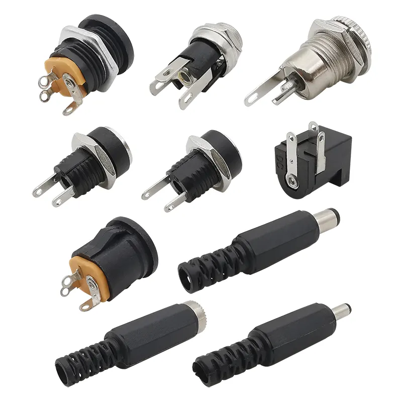 DC Connectors 5.5x2.1mm 3.5x1.3mm DC Power Plug Male Female Jack Socket Nut Panel Mount DC Power Adapter Connector 5.5*2.1