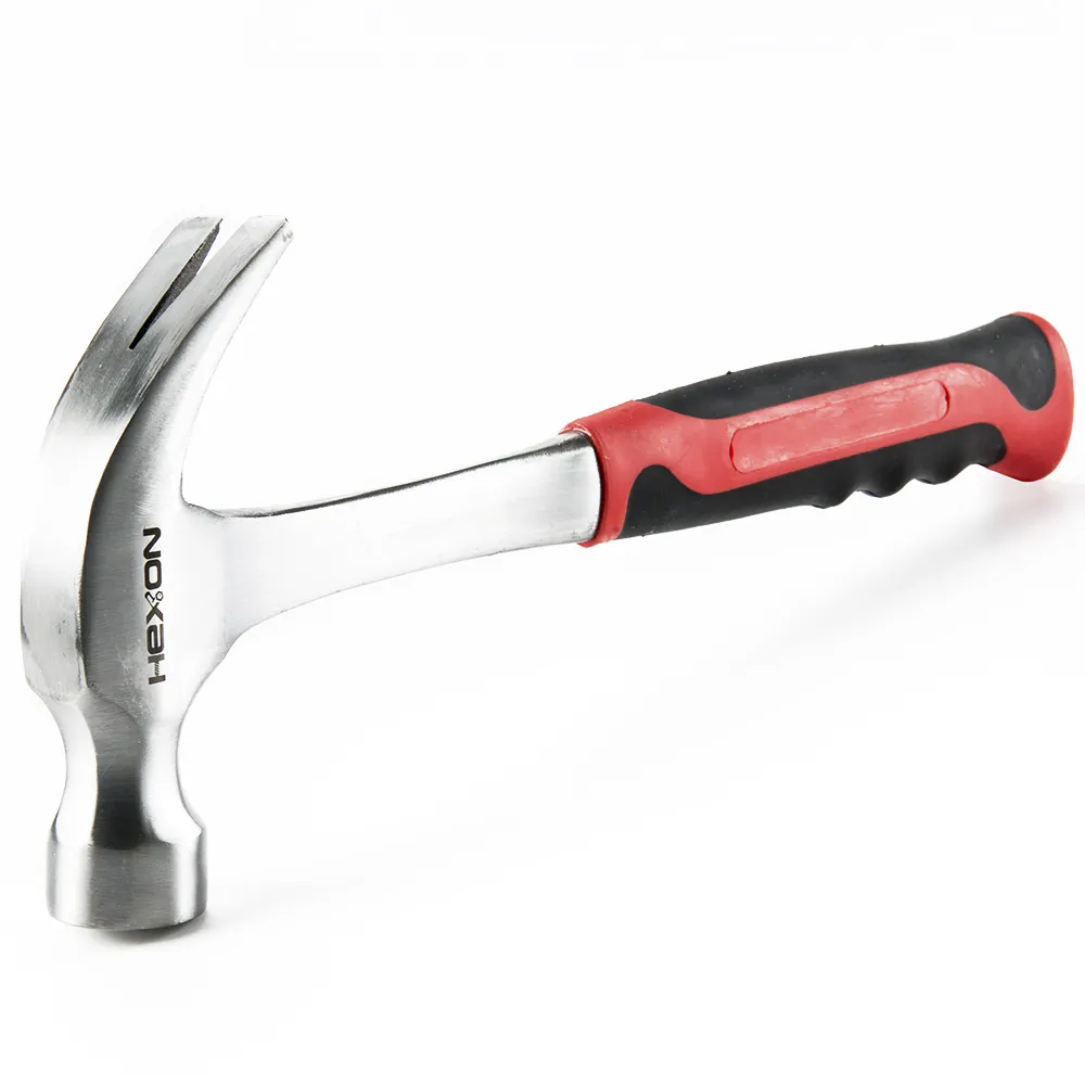 Drop forged high carbon steel all steel shaft joint one piece handle nail tool claw hammer with soft grip