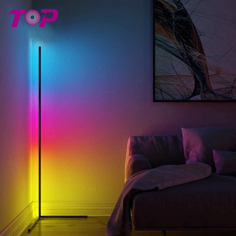 Новый дизайн, популярный Угловой светодиодный напольный светильник RGB для гостиной, гостиницы, дома