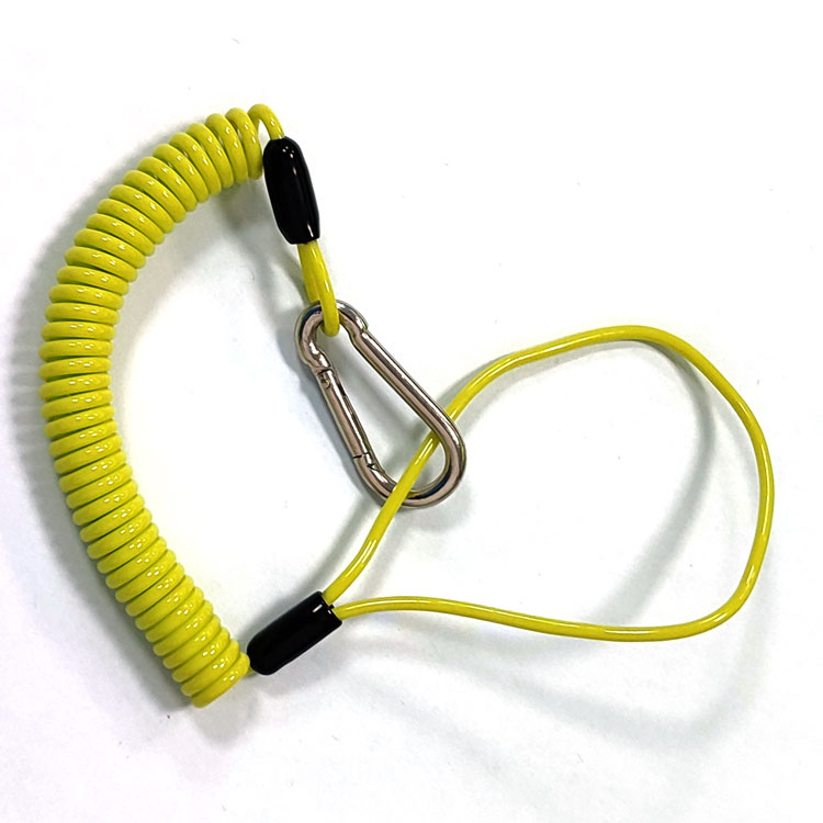Custom Spring Plastic Coating Coiled Wire Safety Lanyard for Fall Protection