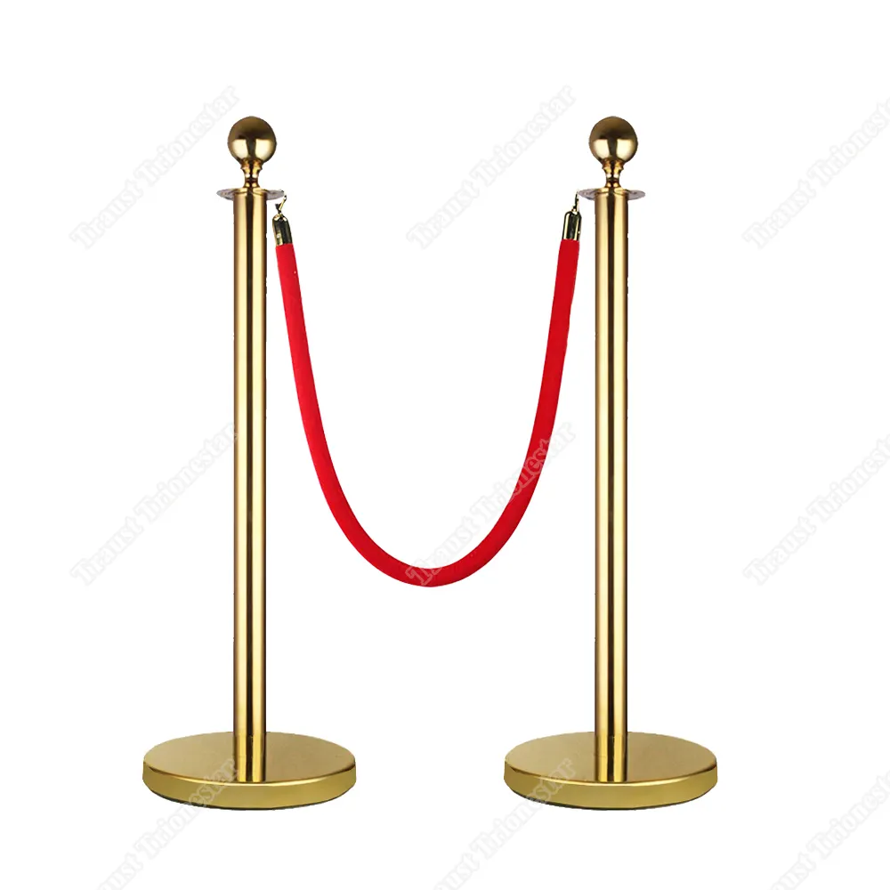 Traust car show crowd control gold silver post pole red carpet ropes sign stand barrier stanchion