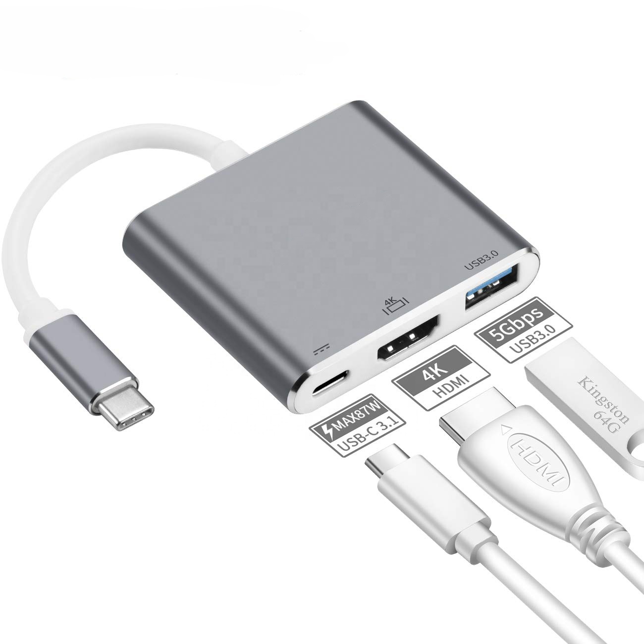 3 порта 3 в 1 многопортовый адаптер USB-хабы