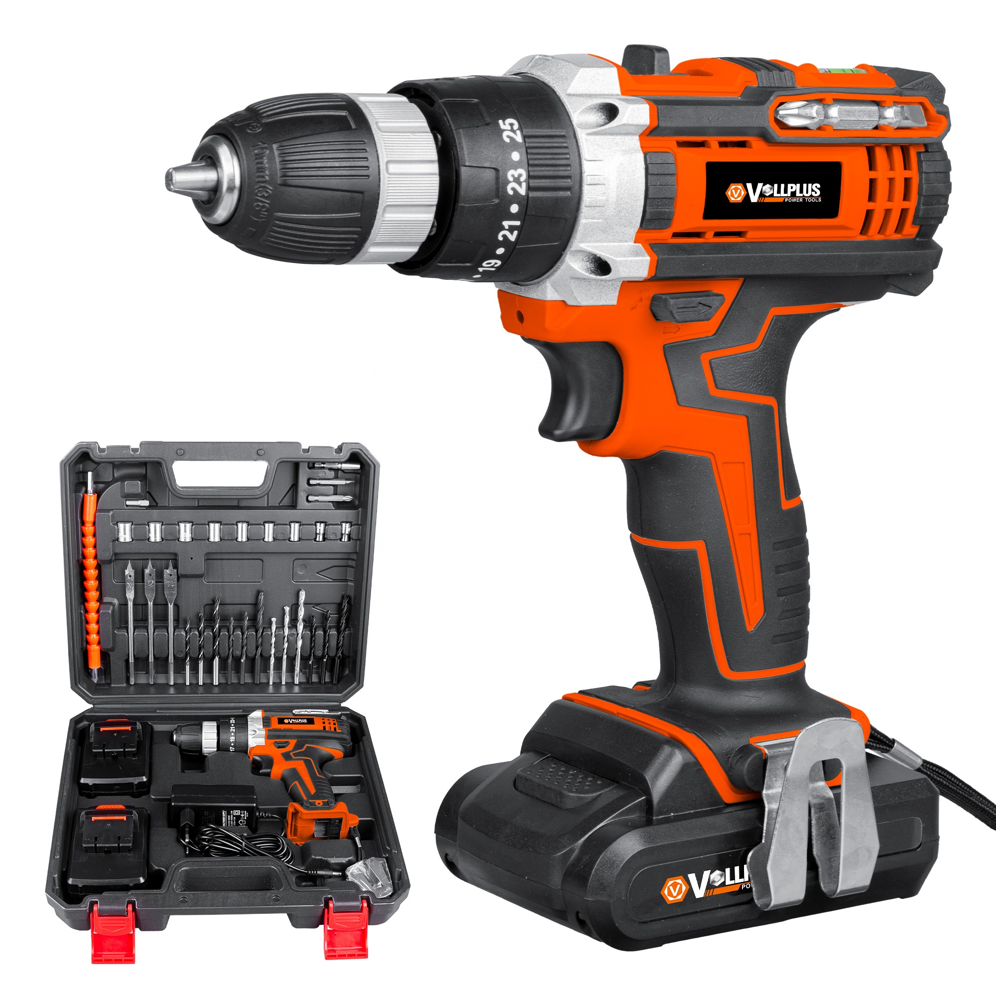 Vollplus VPCD2317 18V Lithium-ion battery Two-speed Rechargeable 18+1 Torque cordless impact drill