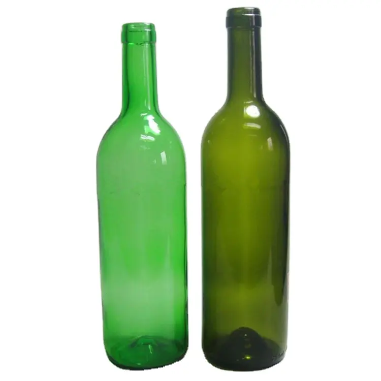 Оптовая продажа, различные цвета, зеленый пустой бокал, 750 мл, бутылки для красного вина