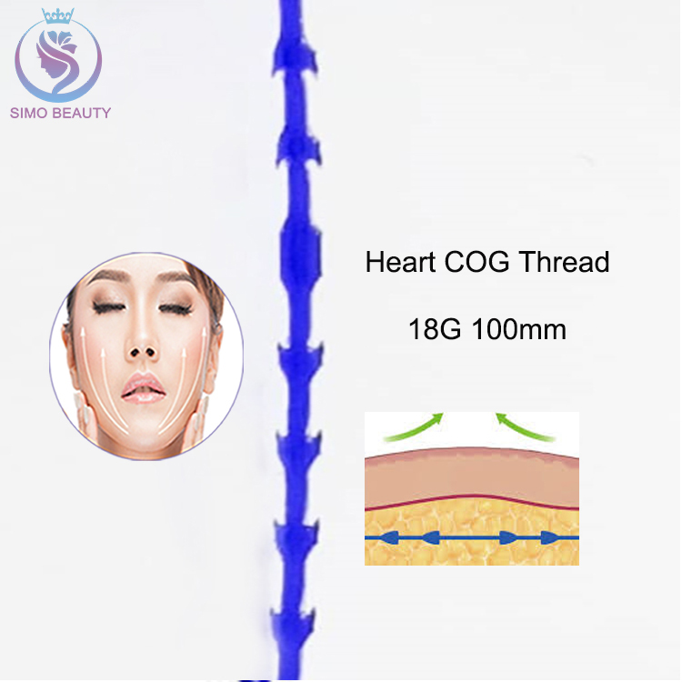 Blunt micro cannula bi direction absorbable Pdo thread barbed heart cog